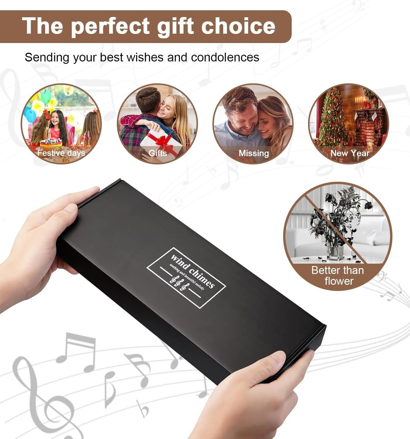 Large Deep Resonance Serenity Wind Chimes Metal Deep Tone Outdoor Home Decor US