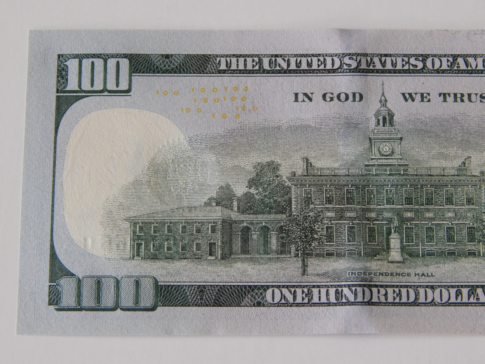 THE BRAND NEW U.S. $100 ONE HUNDRED DOLLAR BILL UNCIRCULATED ITEM #1736.