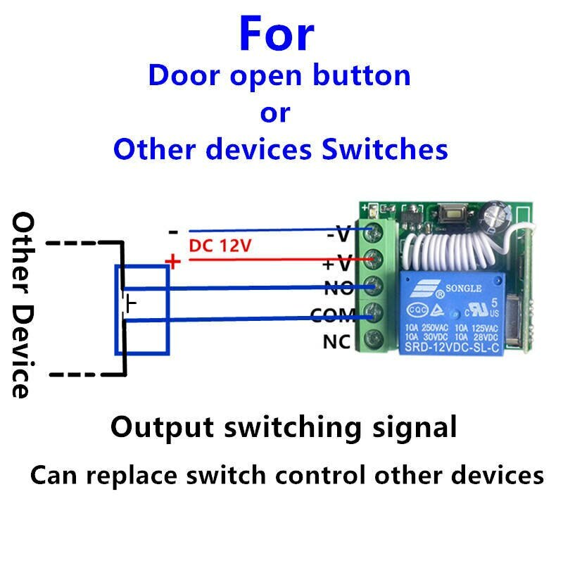 DC 12V 1CH Relay Wireless Remote Control Switch Receiver Module For learning US