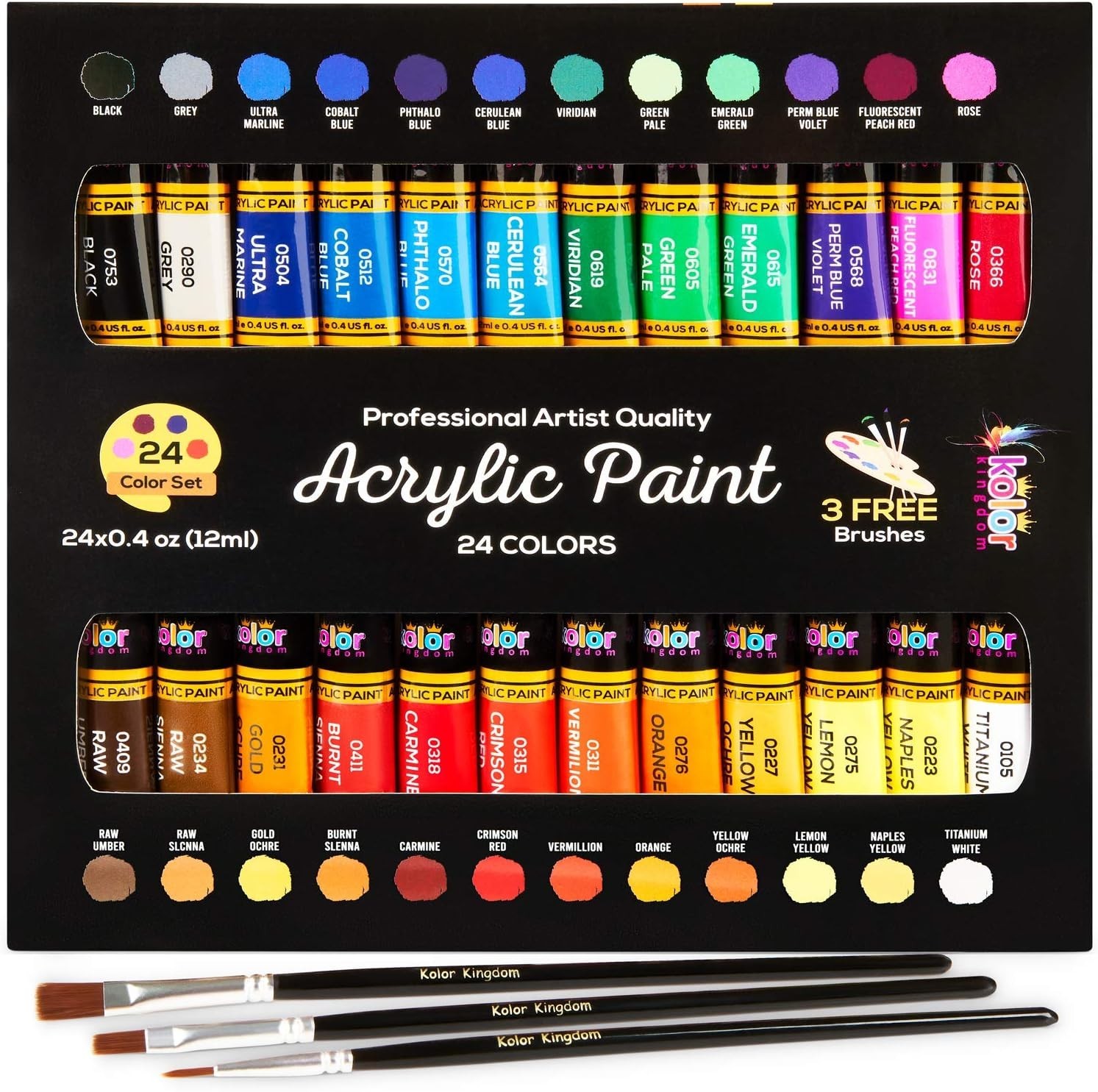 24 Colors Paint DIY Acrylic Paint Set for Hobby Model Painting Artists