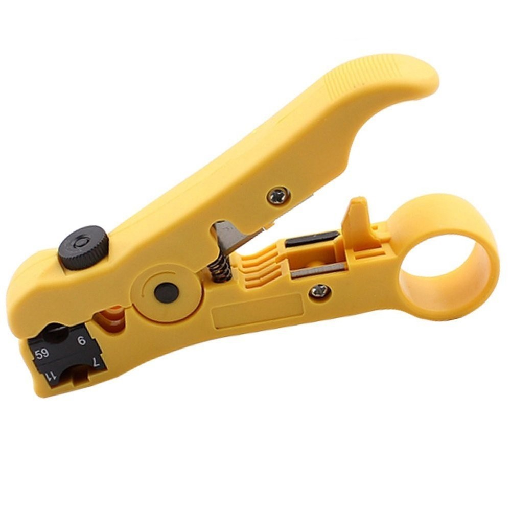 Pack 2pcs Universal Cable Wire Stripper Cutter Stripping Tool for Flat Yellow