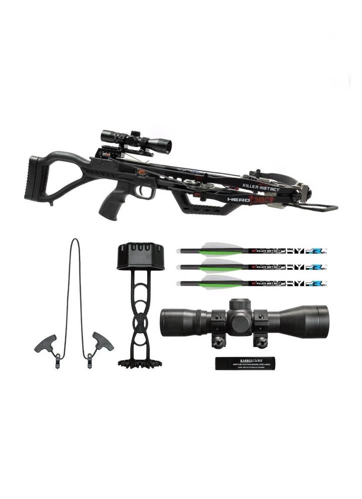380 Aluminum Comfortable Crossbow Package (Black), Carrying Case Cocking Handle
