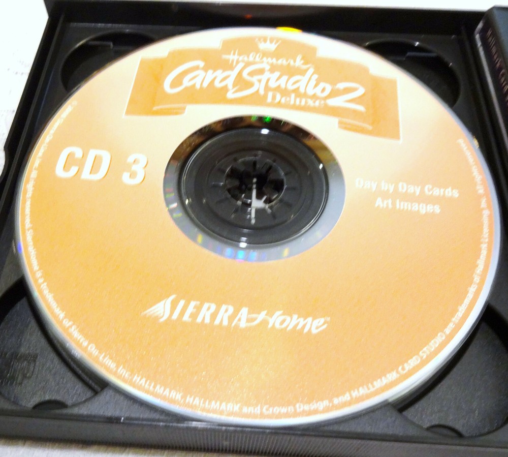 Vtg 2000 Hallmark Card Studio 2 Deluxe 4 Disc CD-Rom PC Software Sierra Home