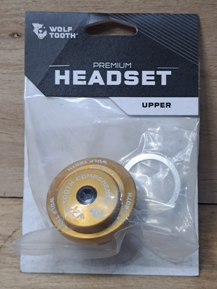 Wolf Tooth Headsets - Integrated Upper IS41/28.6, 8mm Stack, Gold / Knock-Block