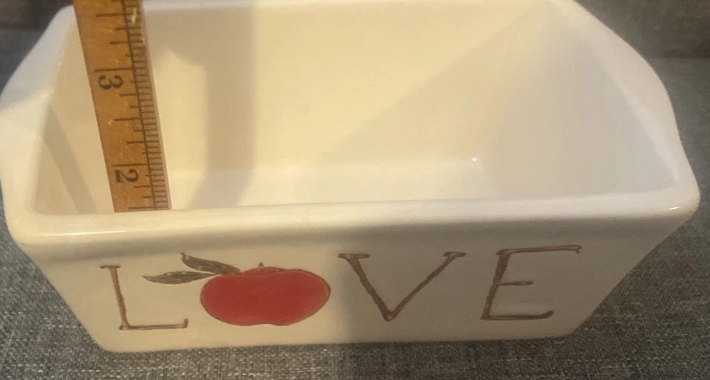 Nantucket Mini Ceramic Baking Loaf Dish - LOVE & Apples Pattern