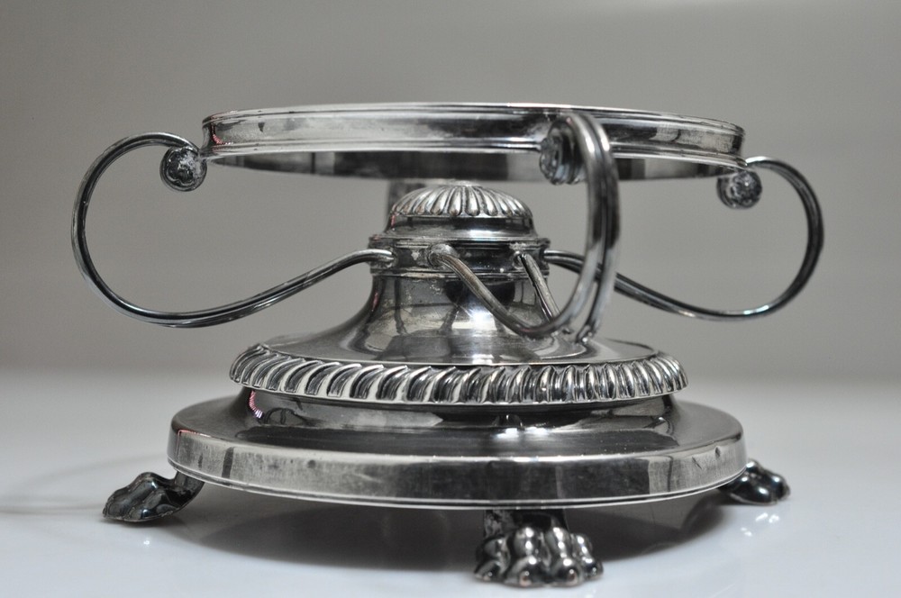 Vintage Silverplate  Metal Base Stand Holder-  7 3/4" Dia  X  4" height