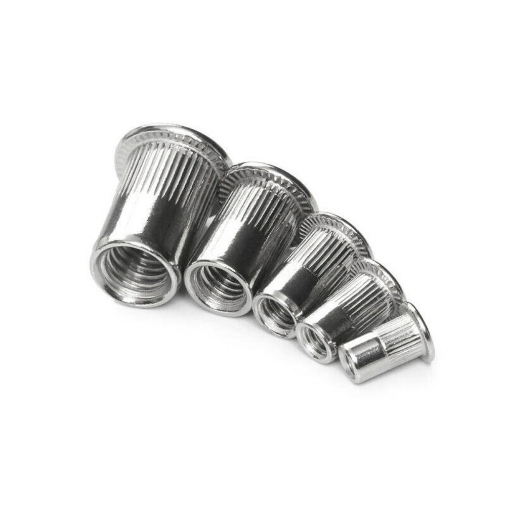 150Pcs RIVET NUT Flat Head Threaded Insert Aluminum Rivet Nutsert Set Kit