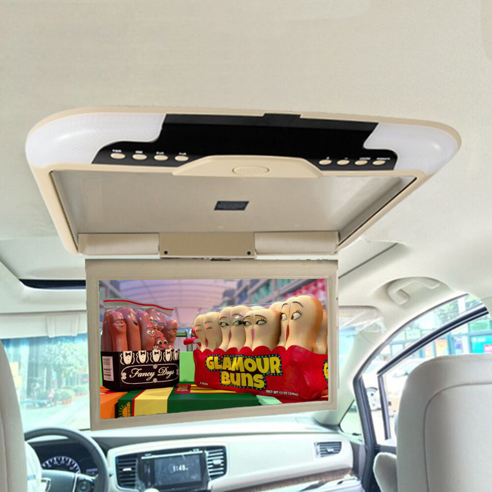 13'' Car Overhead Flip Down Ceiling Monitor 12V/24V PAL/NTSC LCD TFT Beige