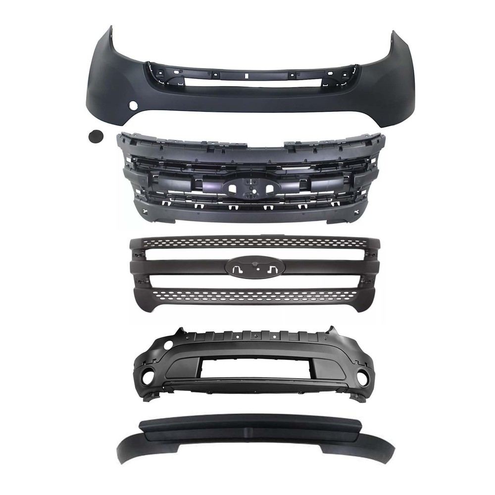 Front Bumper Kit Unpainted 2011-2015 Explorer without Sensor Hole BB5Z17626BB