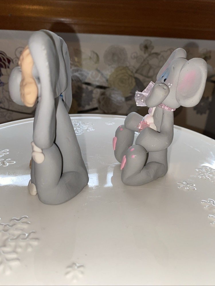 Handmade Clay Elephants- Cute. Excellent Condition- MISC-3