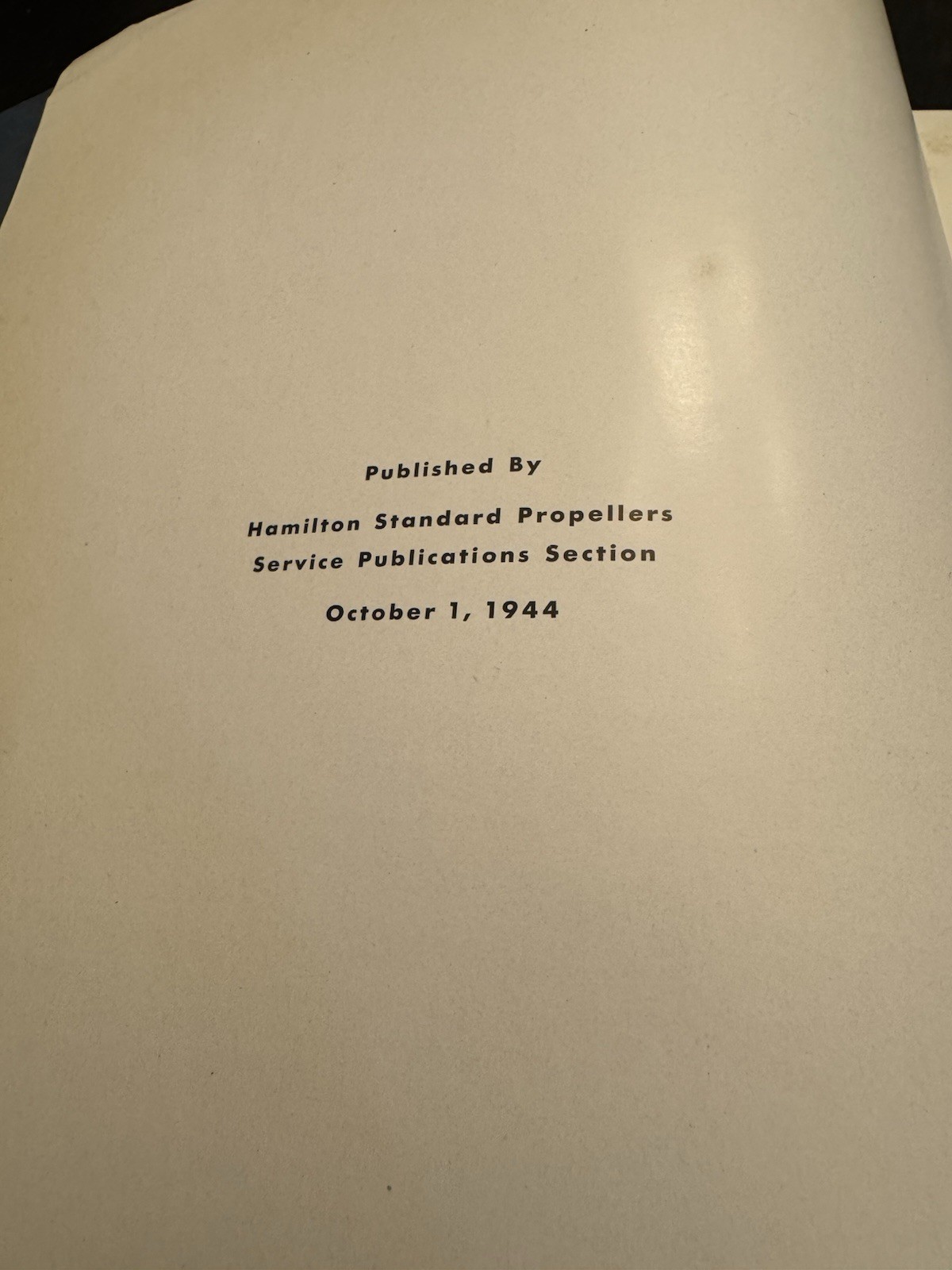 Hamilton Standard Propellers Service Manual 123 Hydromatic Feathering 1944
