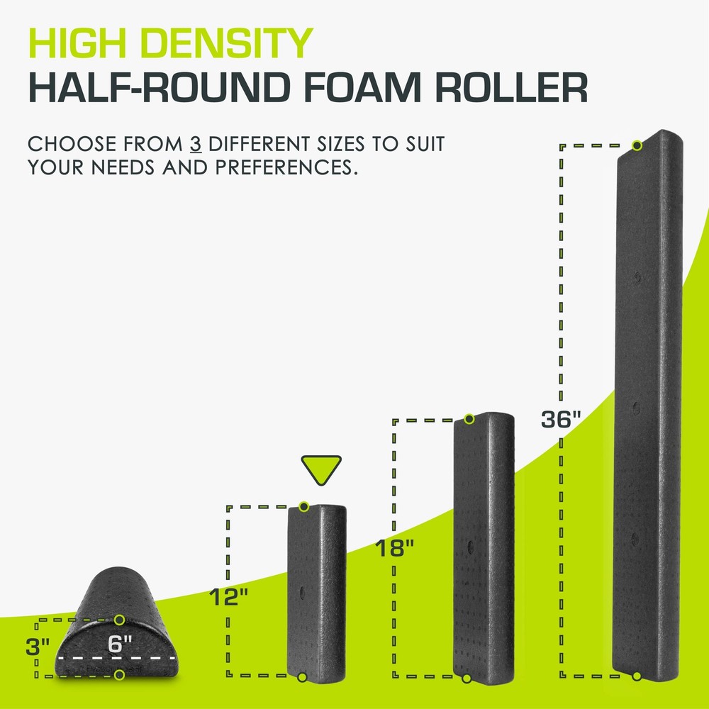 ProsourceFit High Density Half - Round Foam Rollers for Body Conditioning