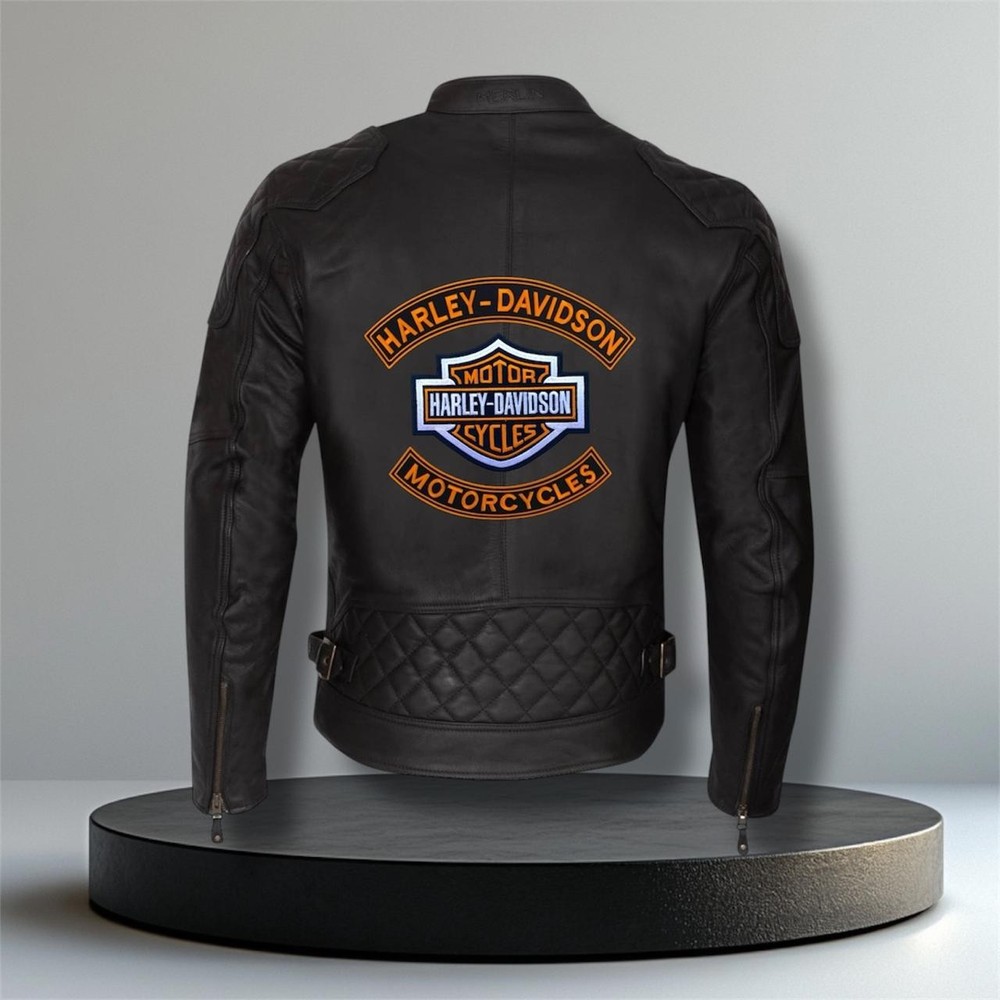 Jacket Back Embroidered Patch Harley Davidson Bar & Shield Rocket Set Iron-on