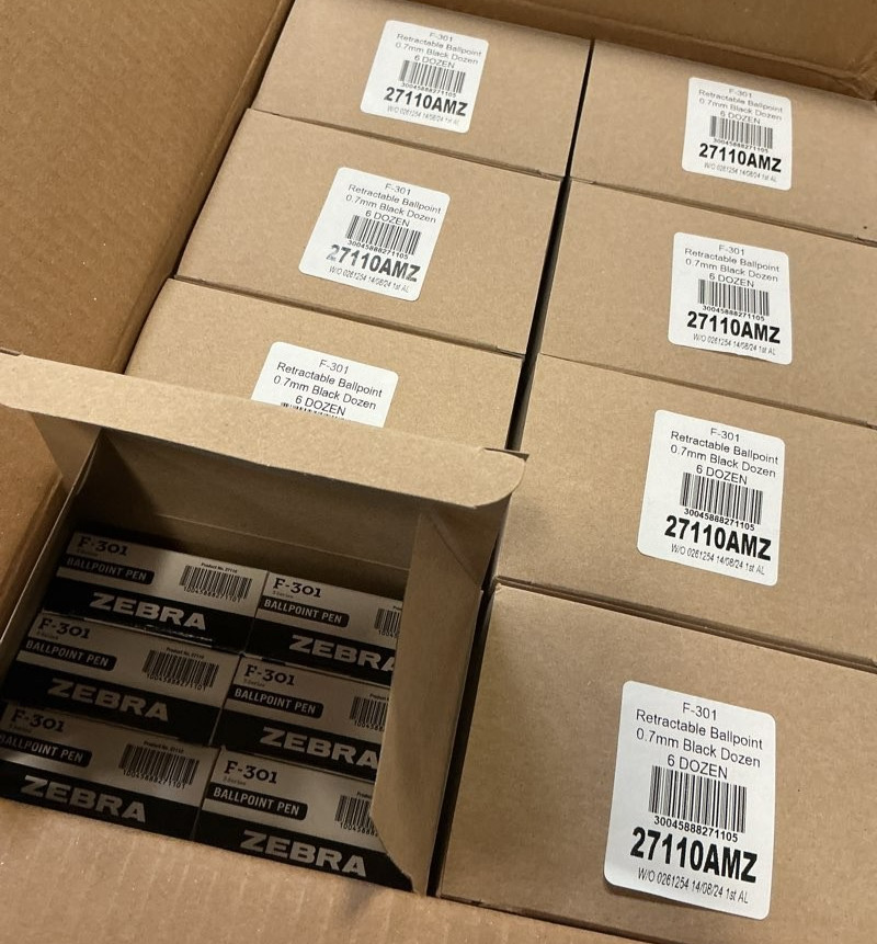 (12 Pack) Zebra F-301 Ballpoint Fine 0.7mm Black Stainless Steel Retractable Pen