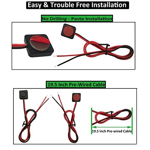 10PCS Momentary Push Button Switch 12v with 13.5 (10-PACK) Momentary Switch