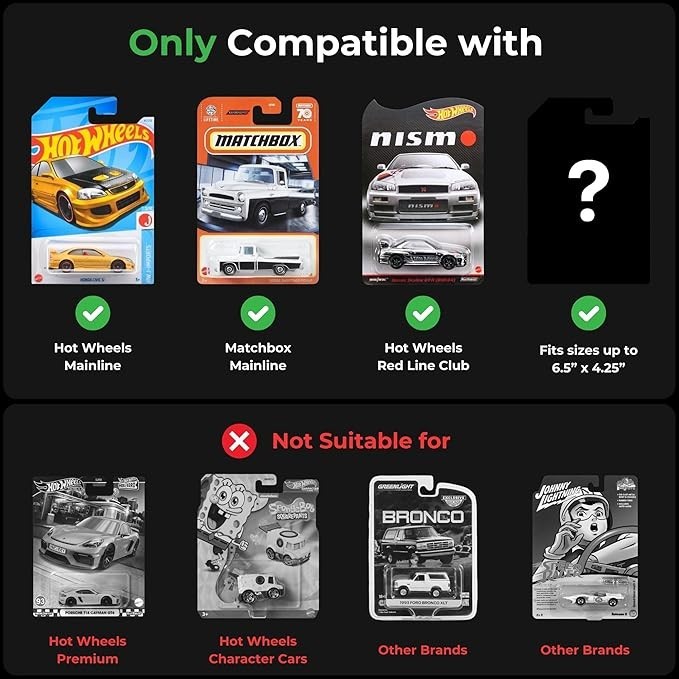 50 Pack Protector Case Plastic Display For Hot Wheels & Matchbox Basic Cars 1:64