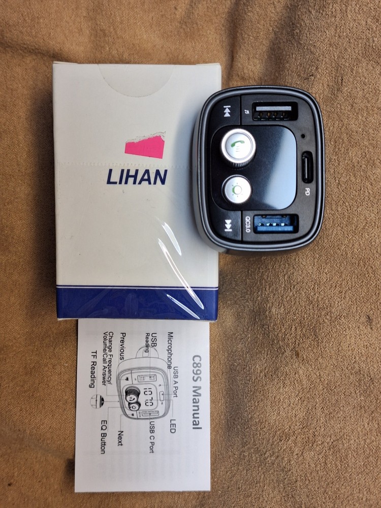 LIHAN Bluetooth Adapter for Car, Wireless FM Radio Transmitter