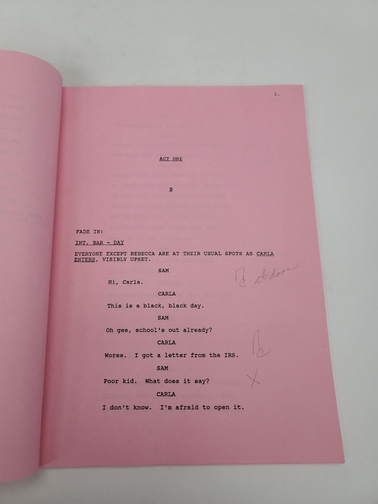 CHEERS / Brian Pollack 1989 TV Script, Stack Pierce "Sammy and the Professor"
