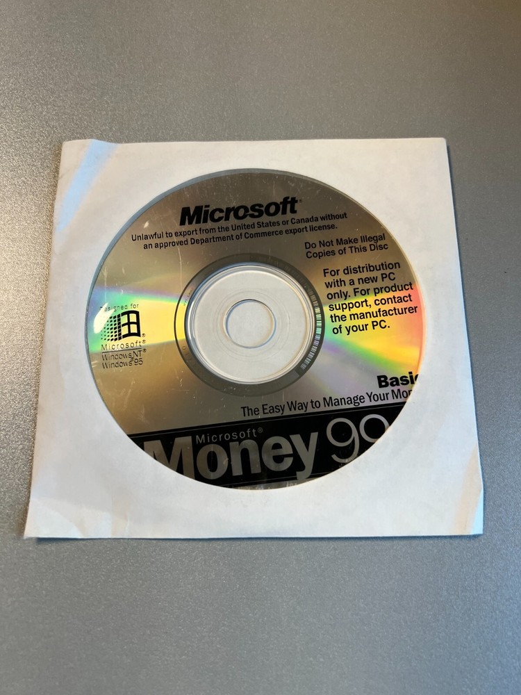 Microsoft Money 99 Basic Software for PC Windows NT & Windows 95 Vintage CD-ROM