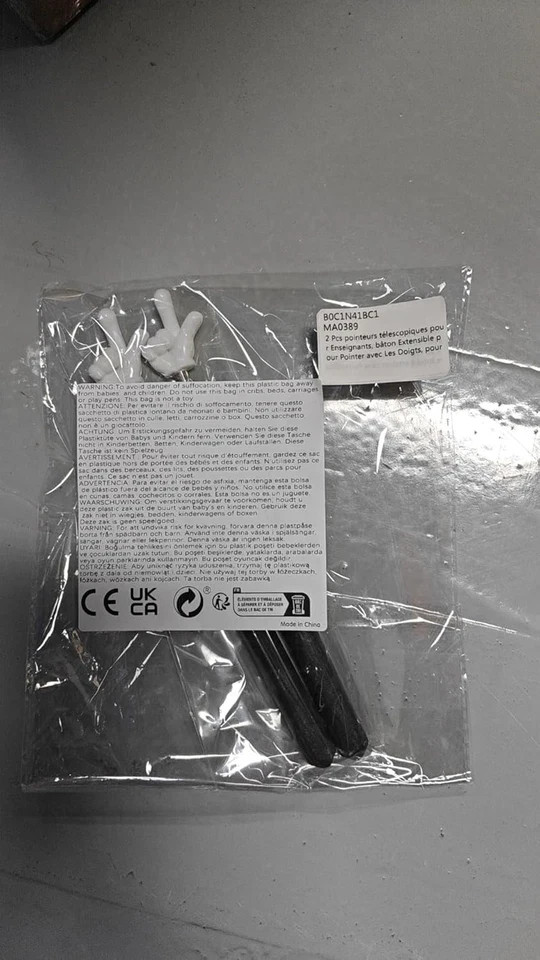 2Pcs Telescopic Teachers Pointer, Extendable Hand Pointer Finger Black