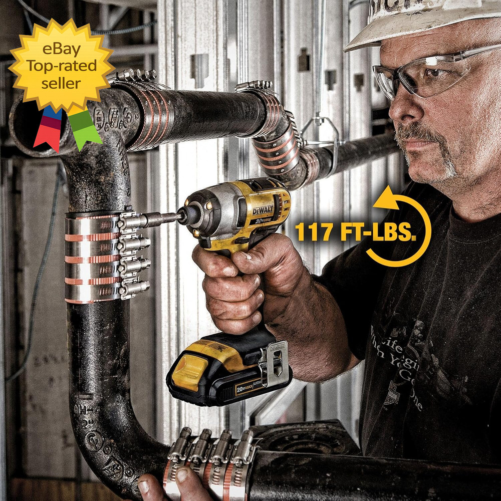 20V MAX Cordless Drill and Impact Driver Power Tool Combo Kit Includes 2 Batte