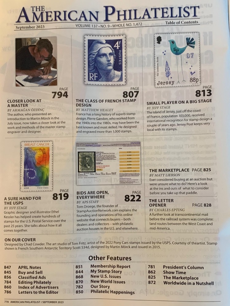 American Philatelist Magazine 2023, September