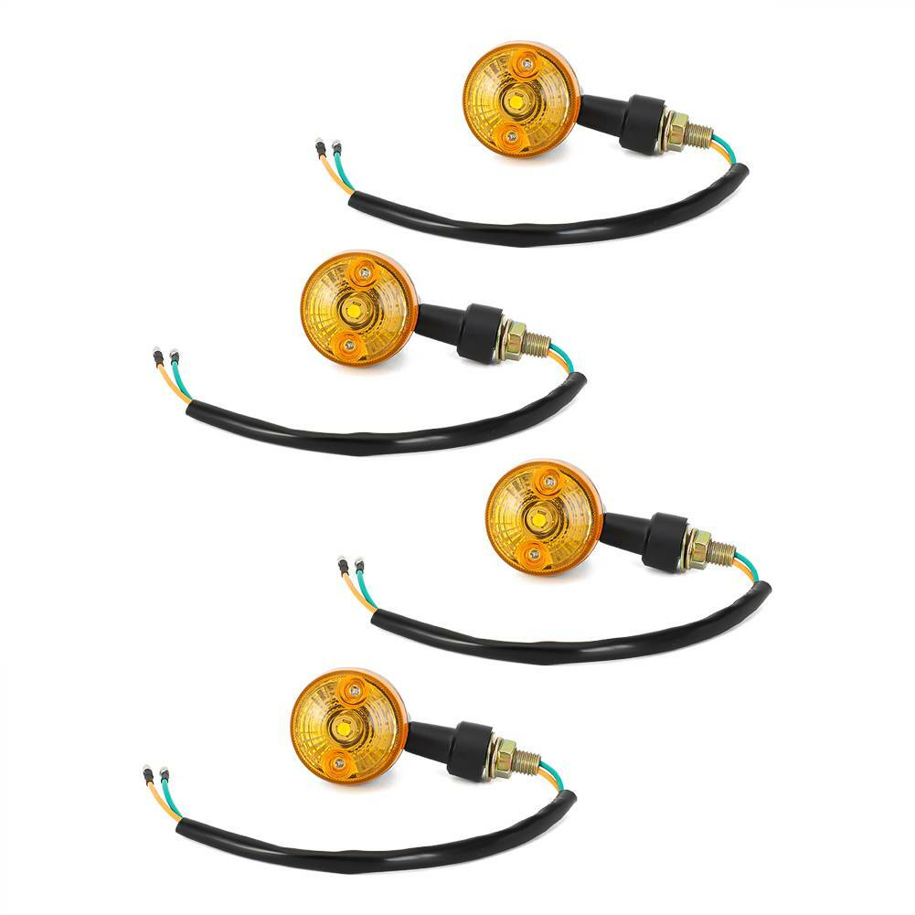 4PCS AMBER LED INDICATORS 6V TURN SIGNAL LIGHT MOTORCYCLE BLINKER LIGHTS KIT US