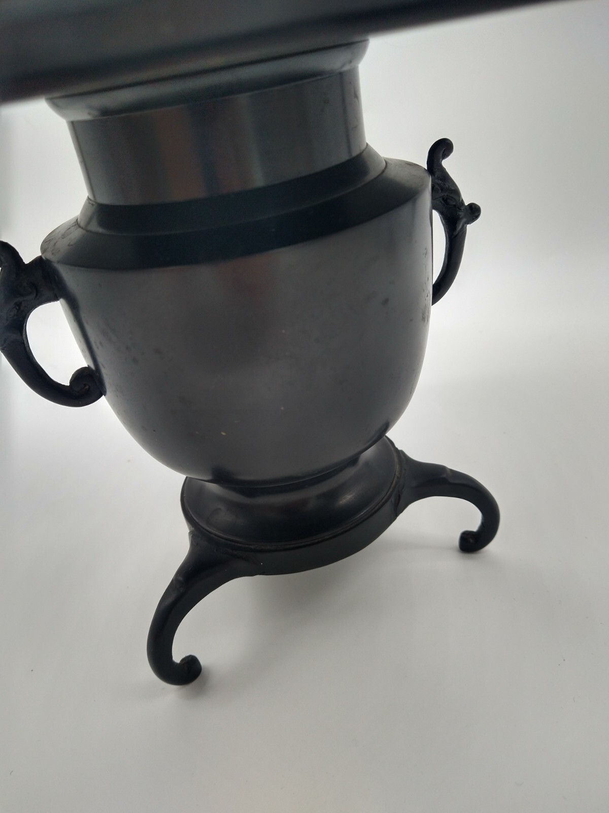 Antique Japanese Bronze Usabata Flower Arranging Vessel, Black