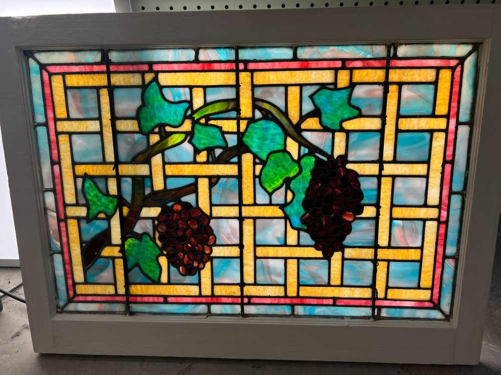 Nice grape arbor stained glass window