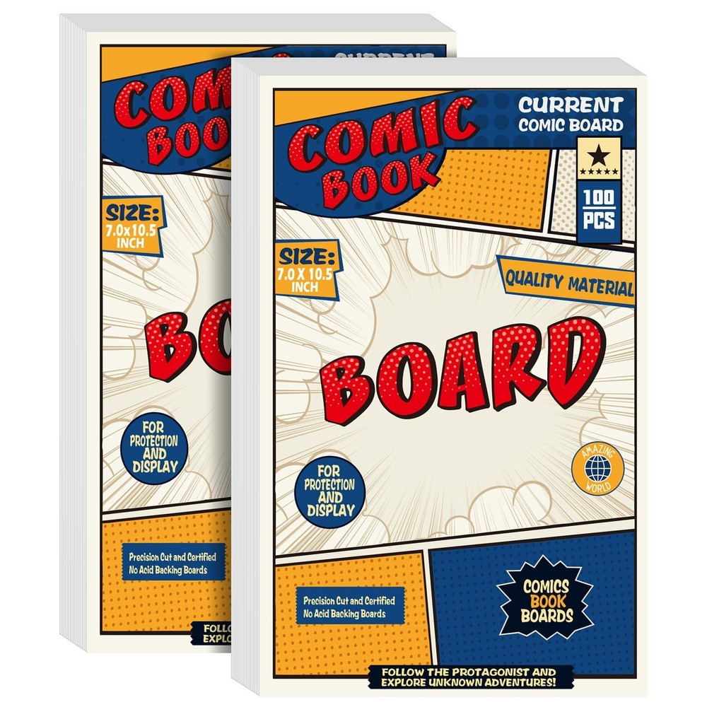 200 Comic Book Boards - Thick & Durable Regular Size Backing Boards, 200PCS