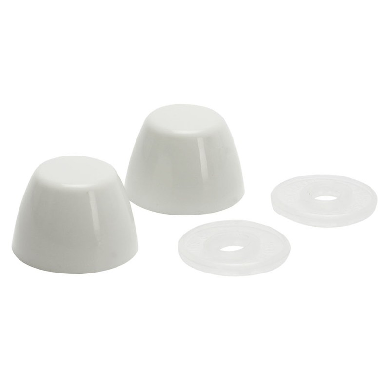 Fluidmaster 7115 Plastic White Bowl Bolt Cap with Snap-On Inserts
