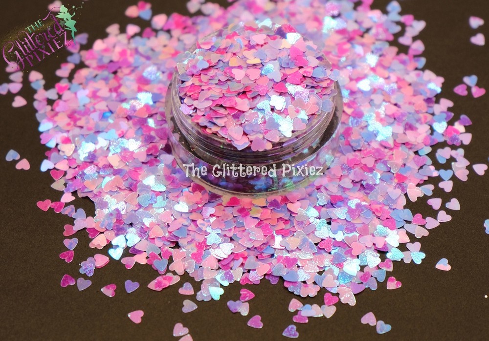 MIXED BERRIES SPECKLED HEART shape Glitter- Pixie Shapes-