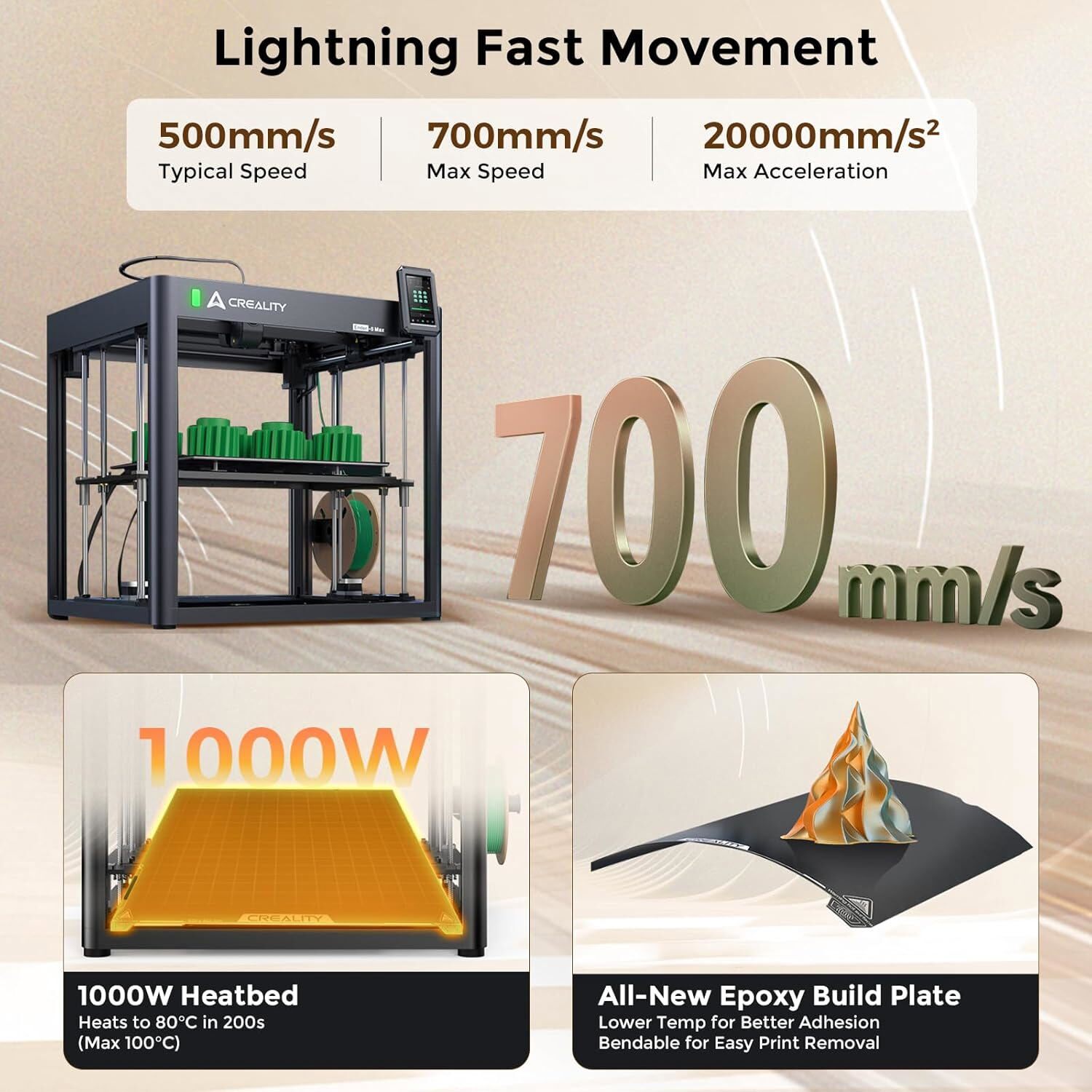Open box Creality Ender-5 Max 3D Printer 700mm/s Auto Leveling 400x400x400mm