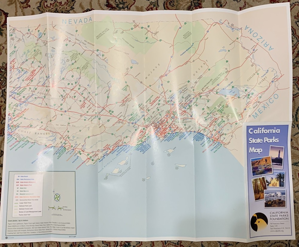 Flawless 2003 California State Parks Map-Beaches, Monuments, Campgrounds,Trails