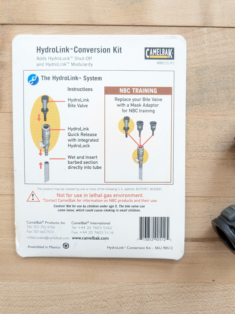 Camelbak Hydrolink Conversion Kit Bite Valve NOS