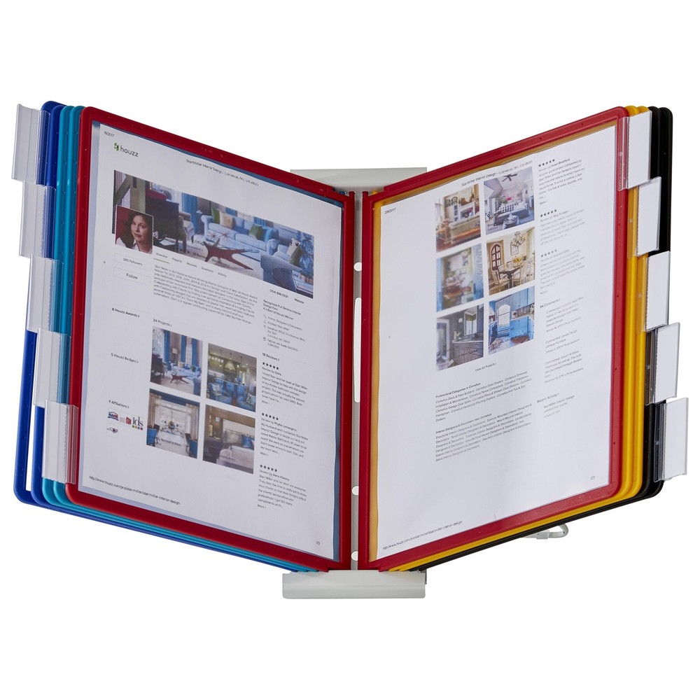 DURABLE Polypropylene Desktop Reference System, 10 Double-Sided Panels, Lette...
