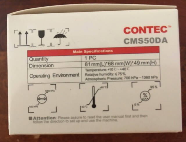 Contec Pulse Oximeter CMS50DA Fingertip Blood Saturation SpO2