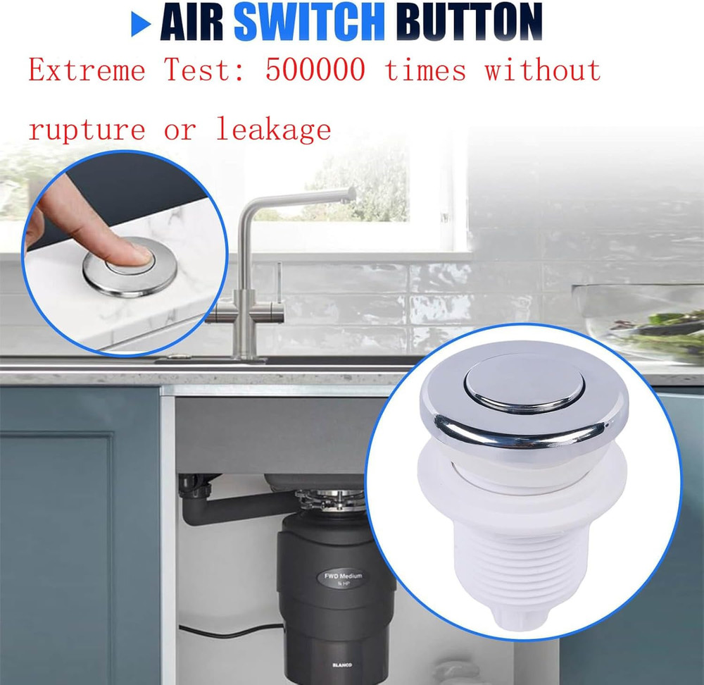 Garbage Disposer Button Air Switch Kit, Hot Tub Pneumatic Push Button Switch for