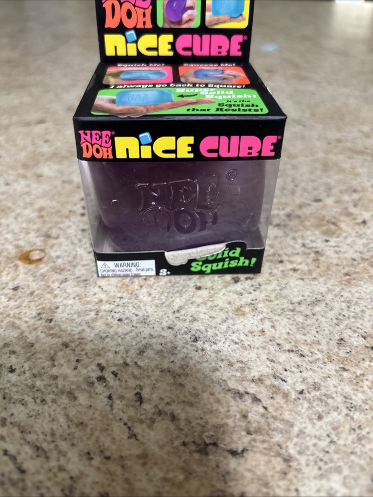 NEW Nee Doh Nice Cube Super Solid Squish Purple Toy