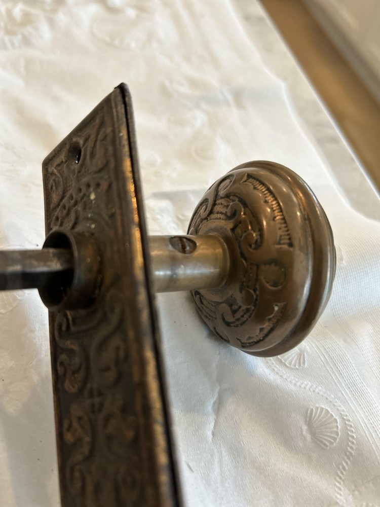 Antique Taylor & Boggis Foundry Antique ~1885 Door Knobs Solid Brass Beautiful