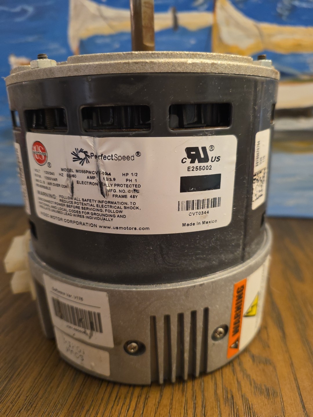 US Motors Furnace Blower Motor 1/2 HP Motor Model M055PWCVT-0344