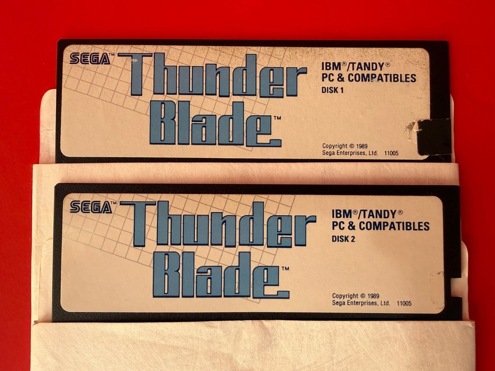 Thunder Blade 2 Disk Set / IBM - Tandy 5.25 Floppy Diskettes Software PC