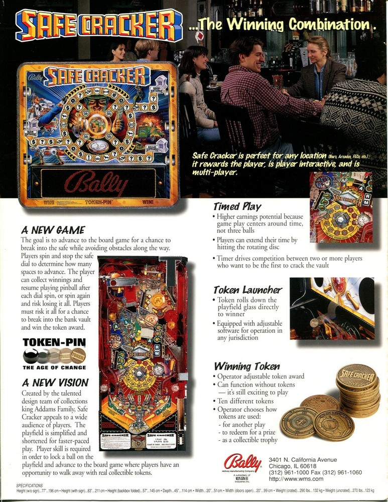 Safe Cracker Pinball Flyer / Brochure / Ad