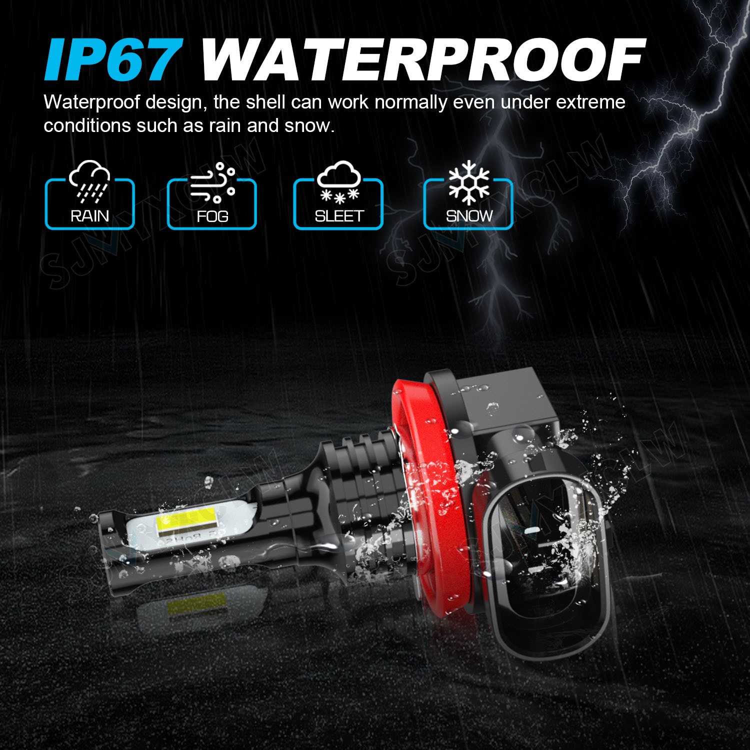 H11 H9 LED Headlight Super Bright Bulbs Kit 8000K White 330000LM High/Low Beam