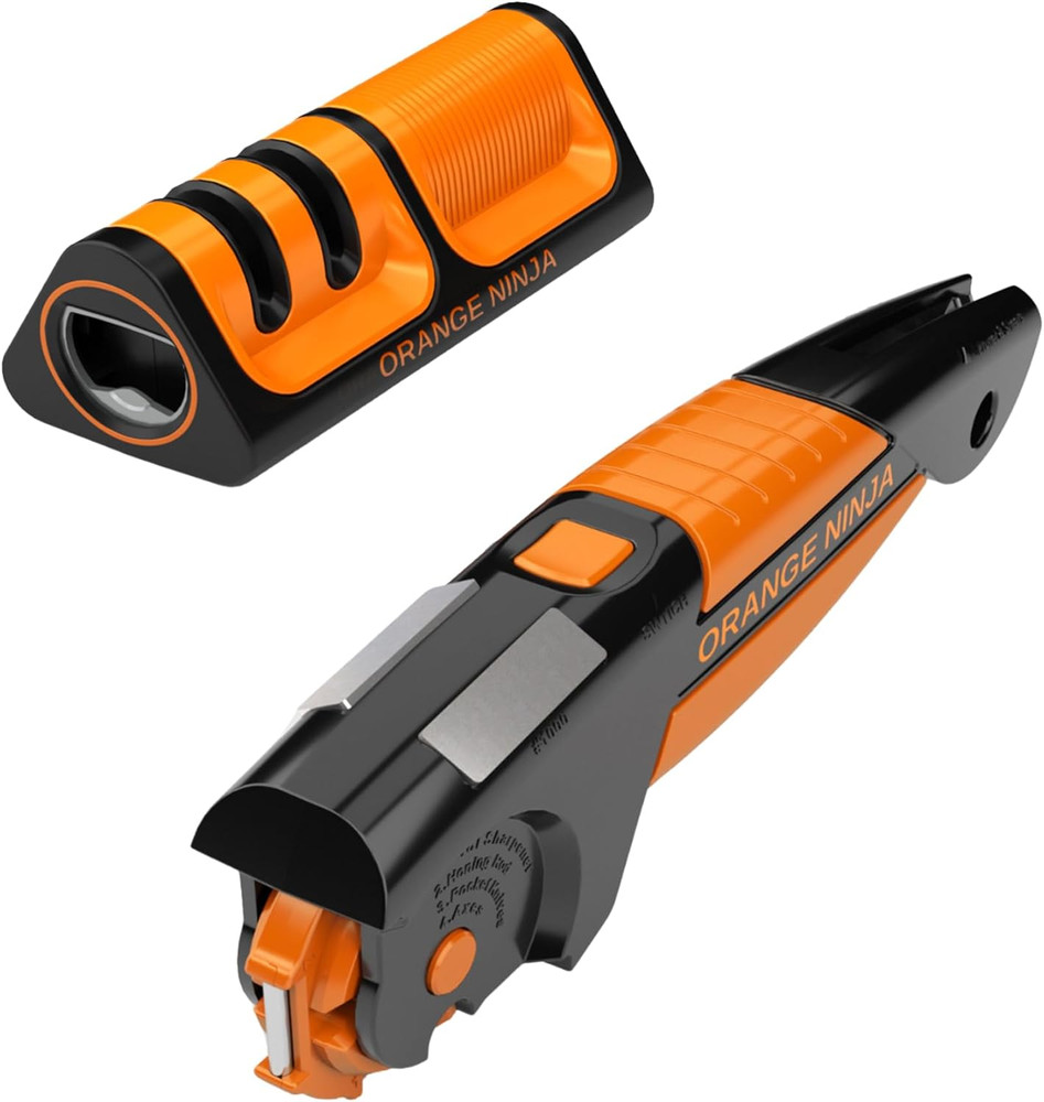 Orange Ninja Versatile Sharpening Bundle – All-In-1 Sharpener for Lawn Mower Bla