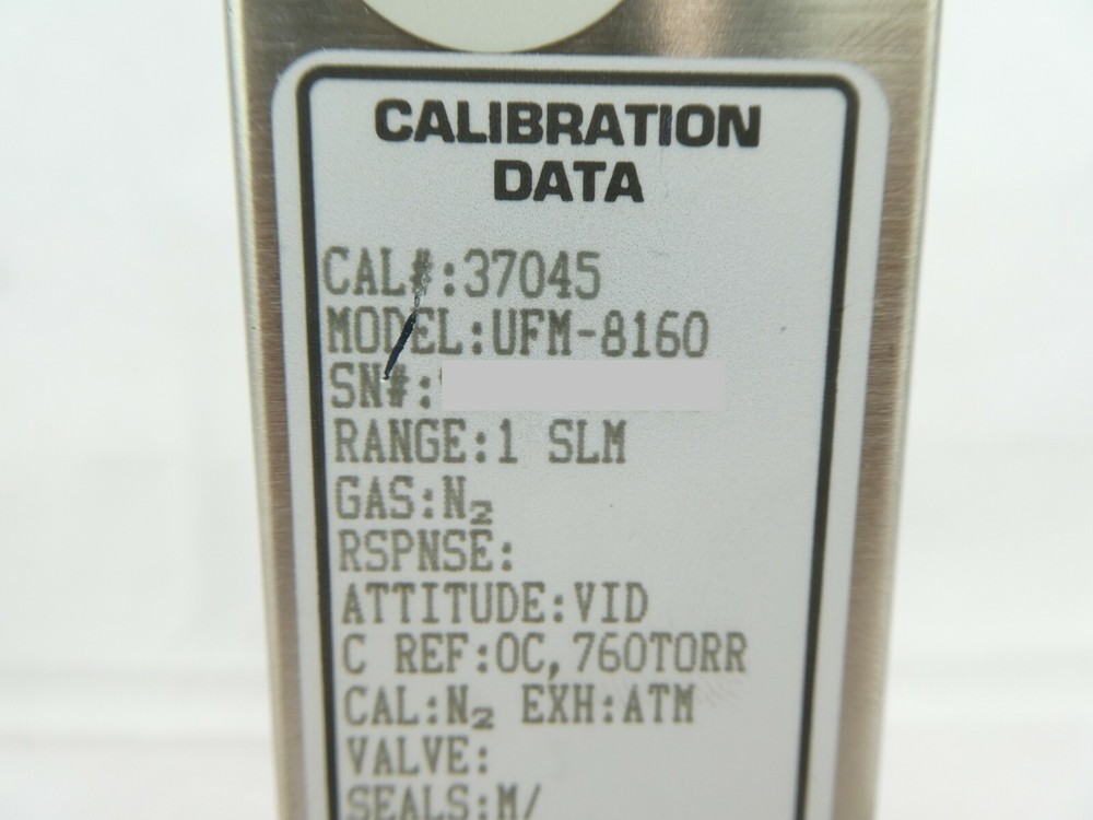UNIT Instruments UFC-8160 Mass Flow Controller MFC 1 SLM N2 Working Surplus