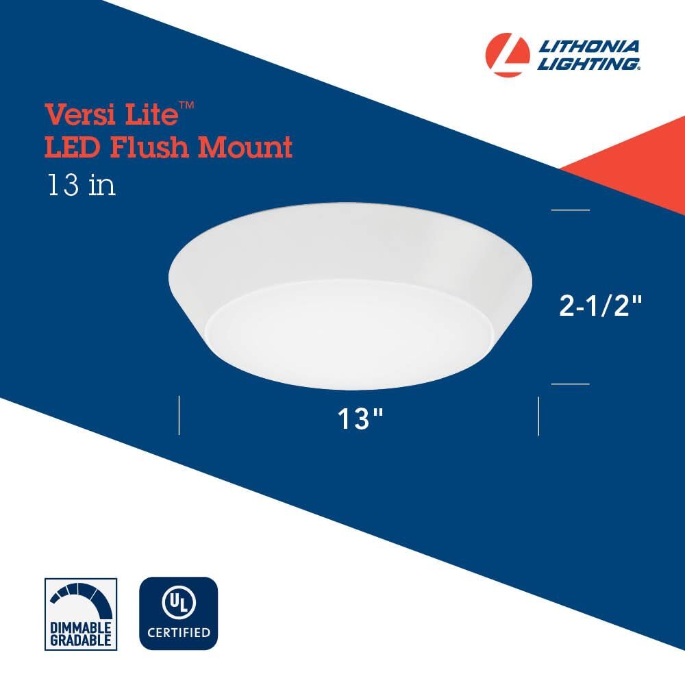 Lithonia Lighting Contractor Select 13 inch Round LED Flush Thin Ceiling Light