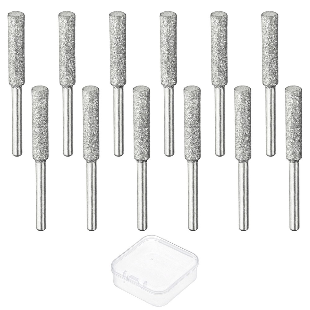 Chainsaw Sharpener with Box [12pcs] - Chainsaw Sharpening - [Silver- 3/16 Inch]