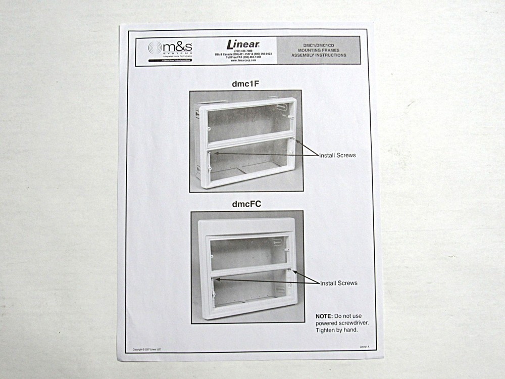 DMCFC New White Combination Frame for M&S Intercom DMC3-4 / DMC1CD