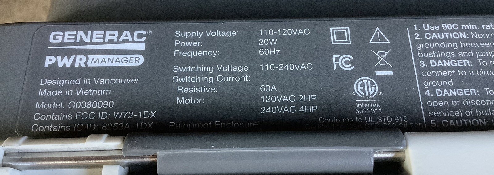 Generac Pwr Manager New. G0080090-8 / Factory Sealed G0080090, Free Ground Ship!